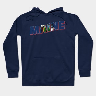 Maine vintage style retro souvenir Hoodie